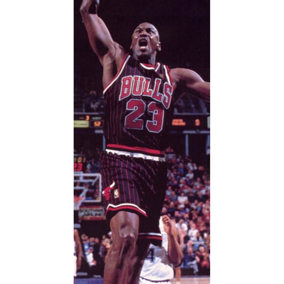 Michael Jordan (Mitchell & Ness)-(Bulls)-(Jersey)-(Black)-(Stripe)-(XL)-$100.00 - Picture 2 of 10
